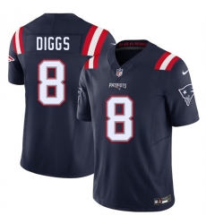 Men's New England Patriots #8 Stefon Diggs Navy 2025 F.U.S.E. Vapor Limited Football Stitched Jersey