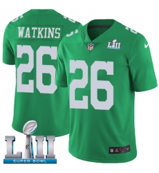 Men's Nike Philadelphia Eagles #26 Jaylen Watkins Limited Green Rush Vapor Untouchable Super Bowl LII NFL Jersey