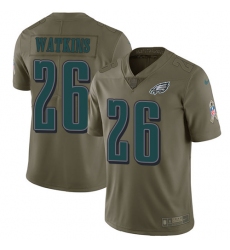 Men's Nike Philadelphia Eagles #26 Jaylen Watkins Limited Olive 2017 Salute to Service NFL Jersey