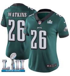 Women's Nike Philadelphia Eagles #26 Jaylen Watkins Midnight Green Team Color Vapor Untouchable Limited Player Super Bowl LII NFL Jersey