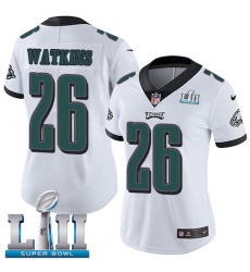 Women's Nike Philadelphia Eagles #26 Jaylen Watkins White Vapor Untouchable Limited Player Super Bowl LII NFL Jersey