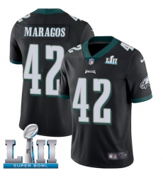 Men's Nike Philadelphia Eagles #42 Chris Maragos Black Alternate Vapor Untouchable Limited Player Super Bowl LII NFL Jersey