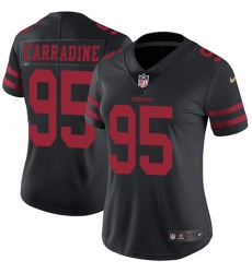 Women's Nike San Francisco 49ers #95 Tank Carradine Black Vapor Untouchable Limited Player NFL Jersey