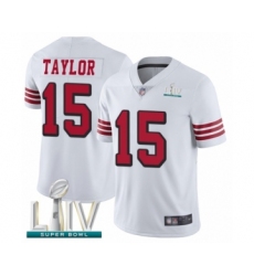 Men's San Francisco 49ers #15 Trent Taylor Limited White Rush Vapor Untouchable Super Bowl LIV Bound Football Jersey