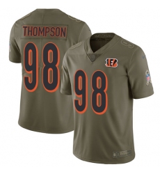 Men's Nike Cincinnati Bengals #98 Brandon Thompson Limited Olive 2017 Salute to Service NFL Jersey