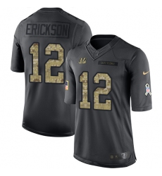 Men's Nike Cincinnati Bengals #12 Alex Erickson Limited Black 2016 Salute to Service NFL Jersey