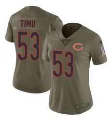Women's Nike Chicago Bears #53 John Timu Limited Olive 2017 Salute to Service NFL Jersey