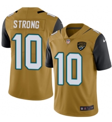 Youth Nike Jacksonville Jaguars #10 Jaelen Strong Limited Gold Rush Vapor Untouchable NFL Jersey