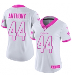 Women's Nike Miami Dolphins #44 Stephone Anthony Limited White/Pink Rush Fashion NFL Jersey