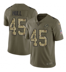 Men's Nike Miami Dolphins #45 Mike Hull Limited Olive/Camo 2017 Salute to Service NFL Jersey