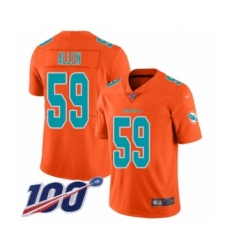 Youth Miami Dolphins #59 Chase Allen Limited Orange Inverted Legend 100th Season Football Jersey