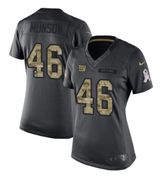 Women's Nike New York Giants #46 Calvin Munson Limited Black 2016 Salute to Service NFL Jersey