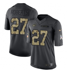 Youth Nike New York Jets #27 Darryl Roberts Limited Black 2016 Salute to Service NFL Jersey