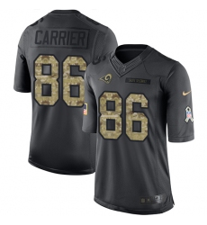Men's Nike Los Angeles Rams #86 Derek Carrier Limited Black 2016 Salute to Service NFL Jersey