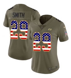 Women's Nike Tampa Bay Buccaneers #29 Ryan Smith Limited Olive/USA Flag 2017 Salute to Service NFL Jersey