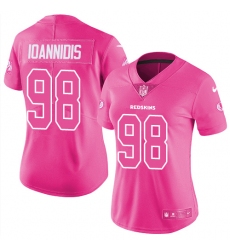 Women's Nike Washington Redskins #98 Matthew Ioannidis Limited Pink Rush Fashion NFL Jersey