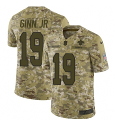 Men's Nike New Orleans Saints #19 Ted Ginn Jr Limited Camo 2018 Salute to Service NFL Jersey