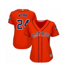 Women's Houston Astros #24 Jimmy Wynn Authentic Orange Alternate Cool Base 2019 World Series Bound Baseball Jersey