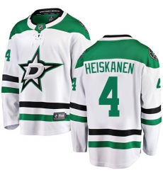 Men's Dallas Stars #4 Miro Heiskanen Authentic White Away Fanatics Branded Breakaway NHL Jersey