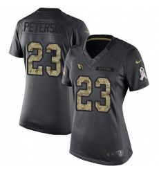 Women's Nike Arizona Cardinals #23 Adrian Peterson Limited Black 2016 Salute to Service NFL Jersey