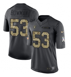 Youth Nike Oakland Raiders #53 NaVorro Bowman Limited Black 2016 Salute to Service NFL Jersey