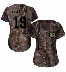 Women's Majestic Houston Astros #19 Tyler Clippard Authentic Camo Realtree Collection Flex Base MLB Jersey