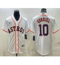 Men's Houston Astros #10 Yuli Gurriel White Stitched MLB Cool Base Nike Jersey