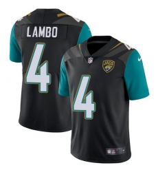 Men's Nike Jacksonville Jaguars #4 Josh Lambo Black Alternate Vapor Untouchable Limited Player NFL Jersey