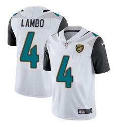 Men's Nike Jacksonville Jaguars #4 Josh Lambo White Vapor Untouchable Limited Player NFL Jersey
