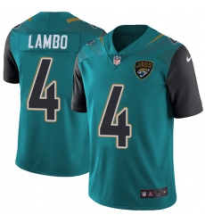 Youth Nike Jacksonville Jaguars #4 Josh Lambo Teal Green Team Color Vapor Untouchable Limited Player NFL Jersey