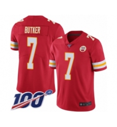 Men's Kansas City Chiefs #7 Harrison Butker Red Team Color Vapor Untouchable Limited Player 100th Season Football Jersey
