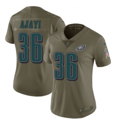 Women's Nike Philadelphia Eagles #36 Jay Ajayi Limited Olive 2017 Salute to Service NFL Jersey
