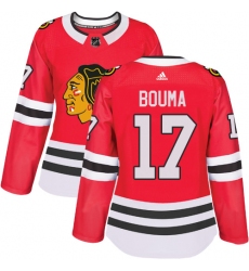 Women's Adidas Chicago Blackhawks #17 Lance Bouma Authentic Red Home NHL Jersey