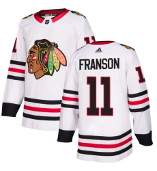 Women's Adidas Chicago Blackhawks #11 Cody Franson Authentic White Away NHL Jersey