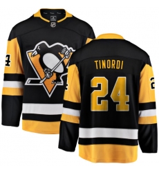 Men's Pittsburgh Penguins #24 Jarred Tinordi Fanatics Branded Black Home Breakaway NHL Jersey