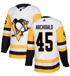 Youth Adidas Pittsburgh Penguins #45 Josh Archibald Authentic White Away NHL Jersey