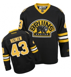 Youth Reebok Boston Bruins #43 Danton Heinen Authentic Black Third NHL Jersey