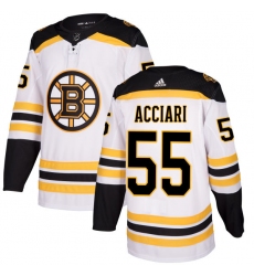 Youth Adidas Boston Bruins #55 Noel Acciari Authentic White Away NHL Jersey