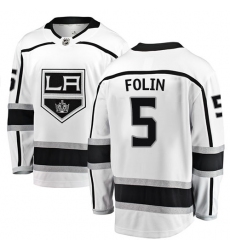 Youth Los Angeles Kings #5 Christian Folin Authentic White Away Fanatics Branded Breakaway NHL Jersey