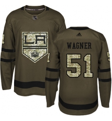 Youth Adidas Los Angeles Kings #51 Austin Wagner Authentic Green Salute to Service NHL Jersey