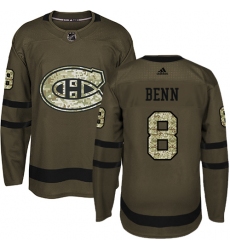 Youth Adidas Montreal Canadiens #8 Jordie Benn Authentic Green Salute to Service NHL Jersey