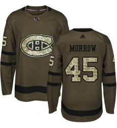Youth Adidas Montreal Canadiens #45 Joe Morrow Authentic Green Salute to Service NHL Jersey