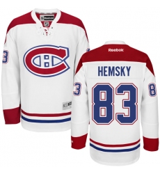 Men's Reebok Montreal Canadiens #83 Ales Hemsky Authentic White Away NHL Jersey