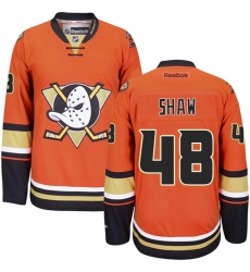 Women's Reebok Anaheim Ducks #48 Logan Shaw Authentic Orange Third NHL Jersey