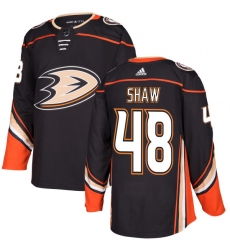 Youth Adidas Anaheim Ducks #48 Logan Shaw Authentic Black Home NHL Jersey