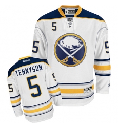 Men's Reebok Buffalo Sabres #5 Matt Tennyson Authentic White Away NHL Jersey