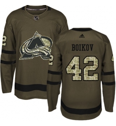 Youth Adidas Colorado Avalanche #42 Sergei Boikov Authentic Green Salute to Service NHL Jersey