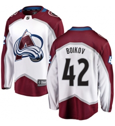 Youth Colorado Avalanche #42 Sergei Boikov Fanatics Branded White Away Breakaway NHL Jersey