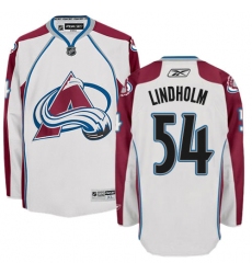 Women's Reebok Colorado Avalanche #54 Anton Lindholm Authentic White Away NHL Jersey