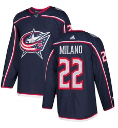 Men's Adidas Columbus Blue Jackets #22 Sonny Milano Authentic Navy Blue Home NHL Jersey